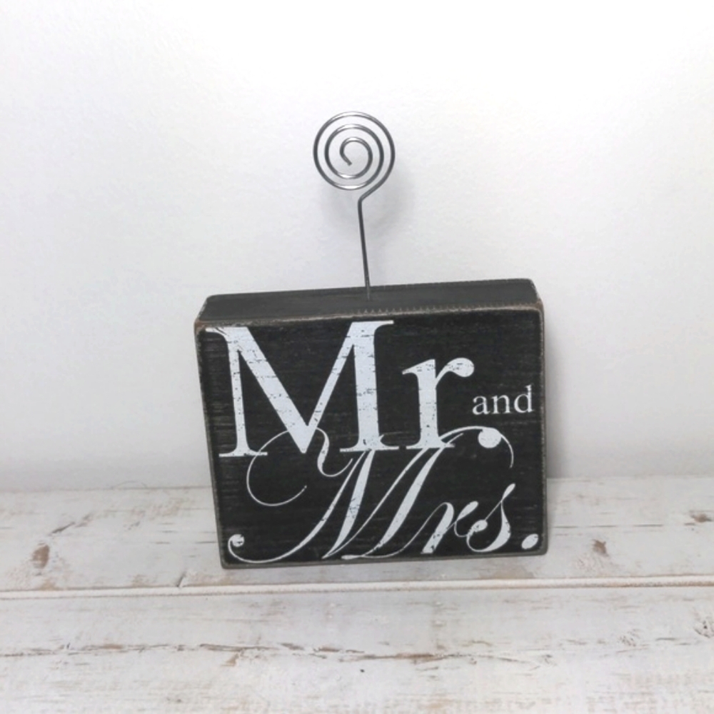 Mr. and Mrs. photo holder block